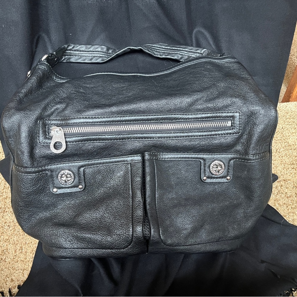 Marc Jacobs large hobo bag in black with silver hardware